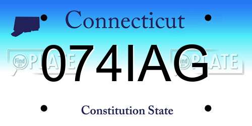074IAG Connecticut License Plate