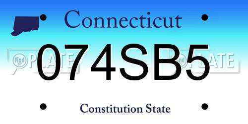 074SB5 Connecticut License Plate