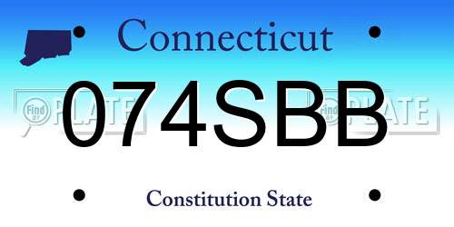 074SBB Connecticut License Plate