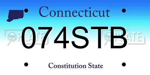 074STB Connecticut License Plate