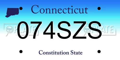 074SZS Connecticut License Plate