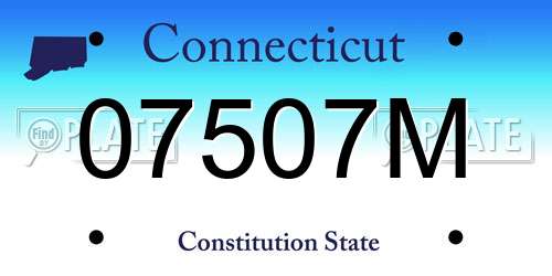07507M Connecticut License Plate