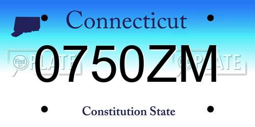 0750ZM Connecticut License Plate
