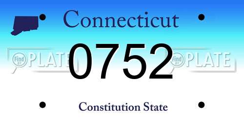 0752 Connecticut License Plate