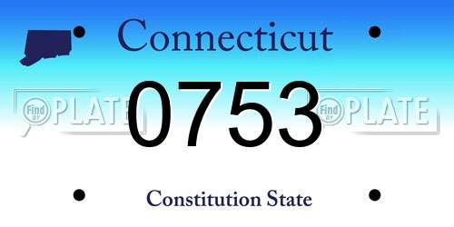 0753 Connecticut License Plate