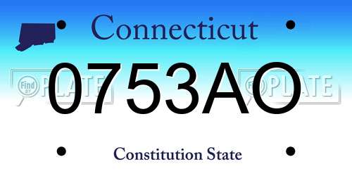 0753AO Connecticut License Plate
