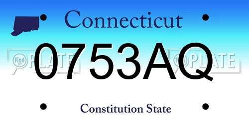 0753AQ Connecticut License Plate