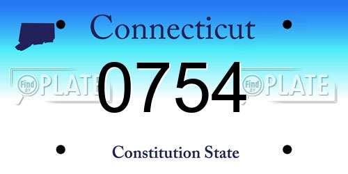 0754 Connecticut License Plate