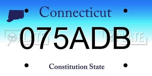 075ADB Connecticut License Plate