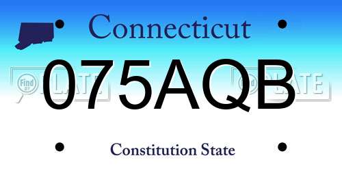 075AQB Connecticut License Plate