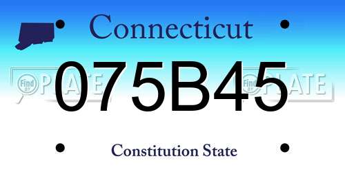 075B45 Connecticut License Plate