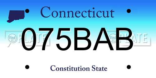 075BAB Connecticut License Plate
