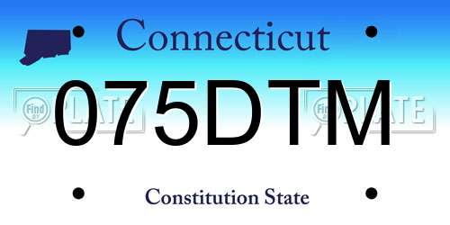 075DTM Connecticut License Plate
