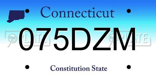 075DZM Connecticut License Plate