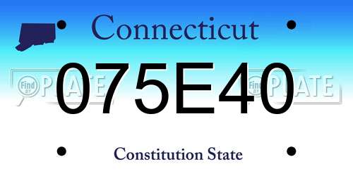 075E40 Connecticut License Plate