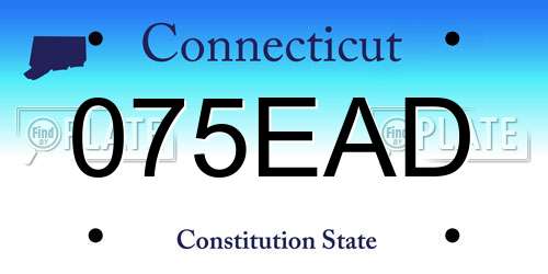 075EAD Connecticut License Plate