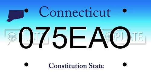 075EAO Connecticut License Plate