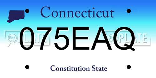 075EAQ Connecticut License Plate