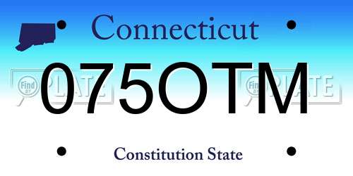 075OTM Connecticut License Plate