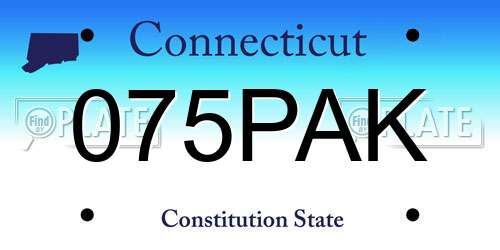 075PAK Connecticut License Plate