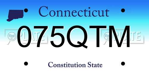 075QTM Connecticut License Plate
