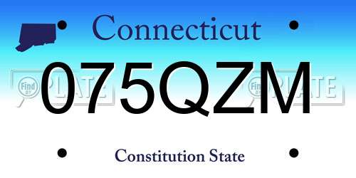 075QZM Connecticut License Plate