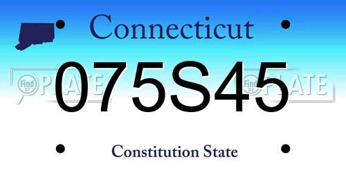 075S45 Connecticut License Plate