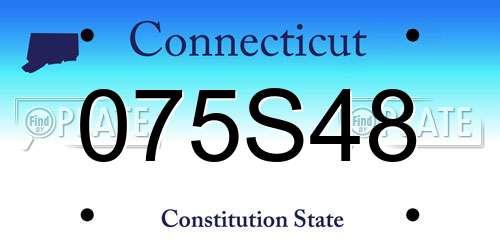 075S48 Connecticut License Plate