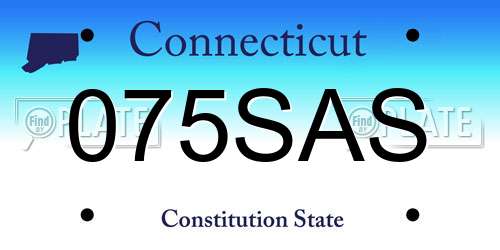 075SAS Connecticut License Plate