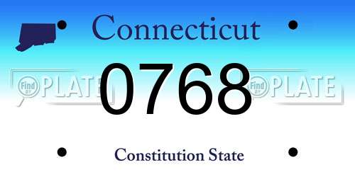0768 Connecticut License Plate