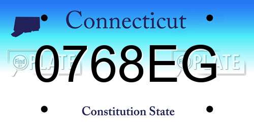 0768EG Connecticut License Plate