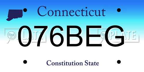 076BEG Connecticut License Plate