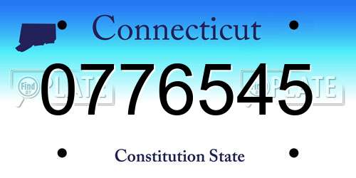 0776545 Connecticut License Plate