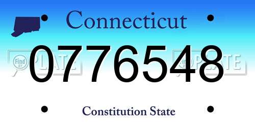 0776548 Connecticut License Plate