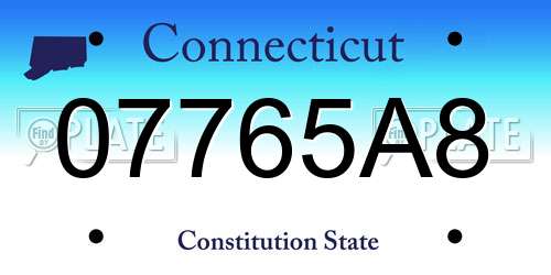 07765A8 Connecticut License Plate