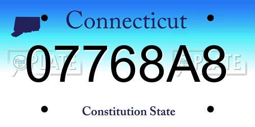 07768A8 Connecticut License Plate