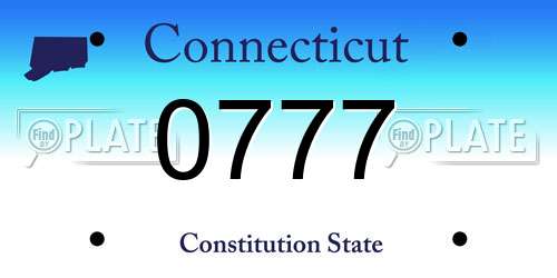 0777 Connecticut License Plate