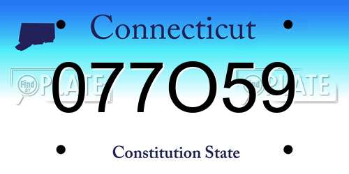 077O59 Connecticut License Plate