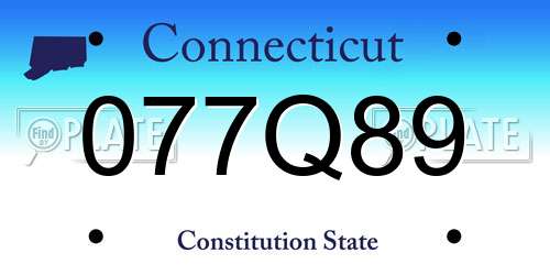 077Q89 Connecticut License Plate