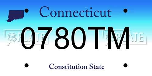 0780TM Connecticut License Plate
