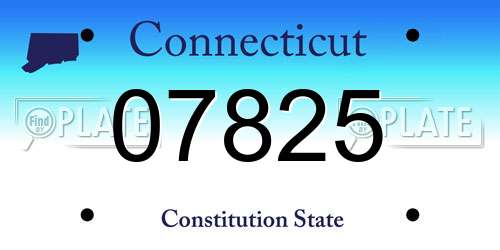 07825 Connecticut License Plate