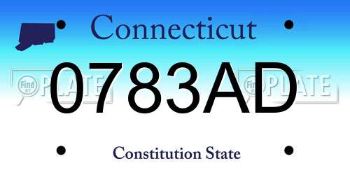 0783AD Connecticut License Plate