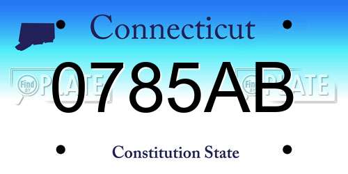 0785AB Connecticut License Plate