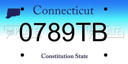 0789TB Connecticut License Plate