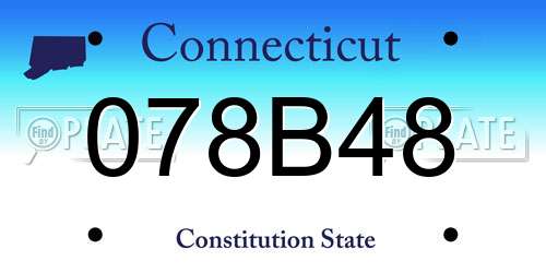 078B48 Connecticut License Plate