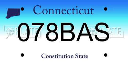 078BAS Connecticut License Plate
