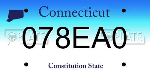 078EA0 Connecticut License Plate