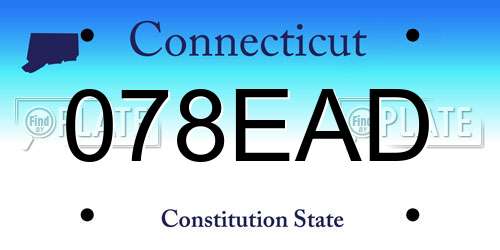 078EAD Connecticut License Plate