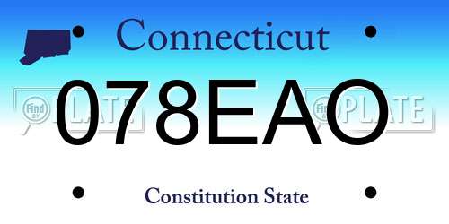 078EAO Connecticut License Plate