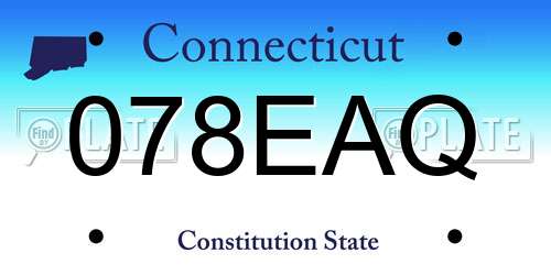 078EAQ Connecticut License Plate